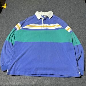 Vintage Christopher Hayes Rugby Shirt Mens XL Cotton Long Sleeve 90s Preppy Polo